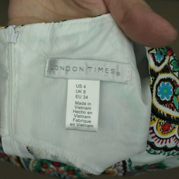 London Times Scoop Neck Shift Dress Size 4 - Picture 5 of 8